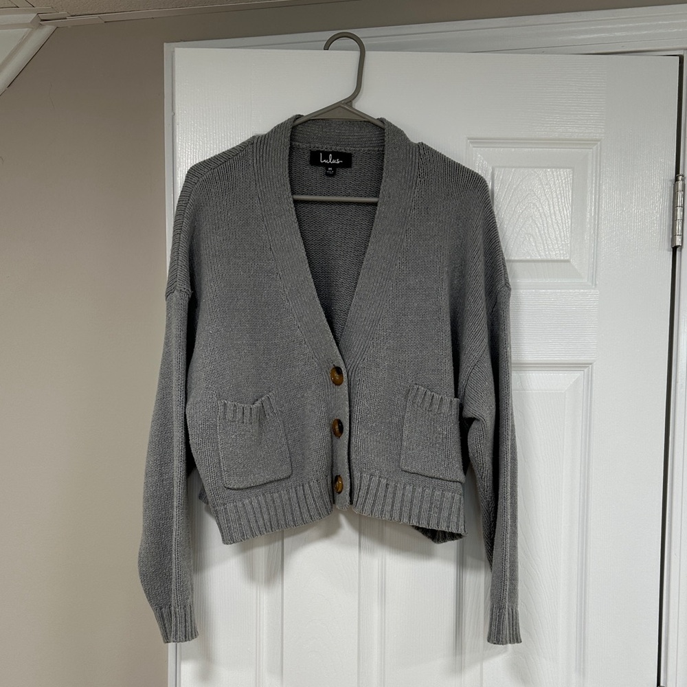Lulu's Charcoal Button-Up Cardigan